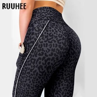 ruuhee yoga pants high waist v type sport tights fitness female night run solid leopard gym pant women workout yoga leggings
