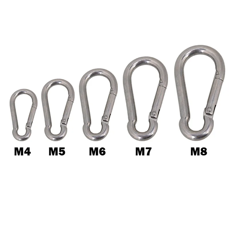 Набор многофункциональных пружинных карабинов из нержавеющей стали 304