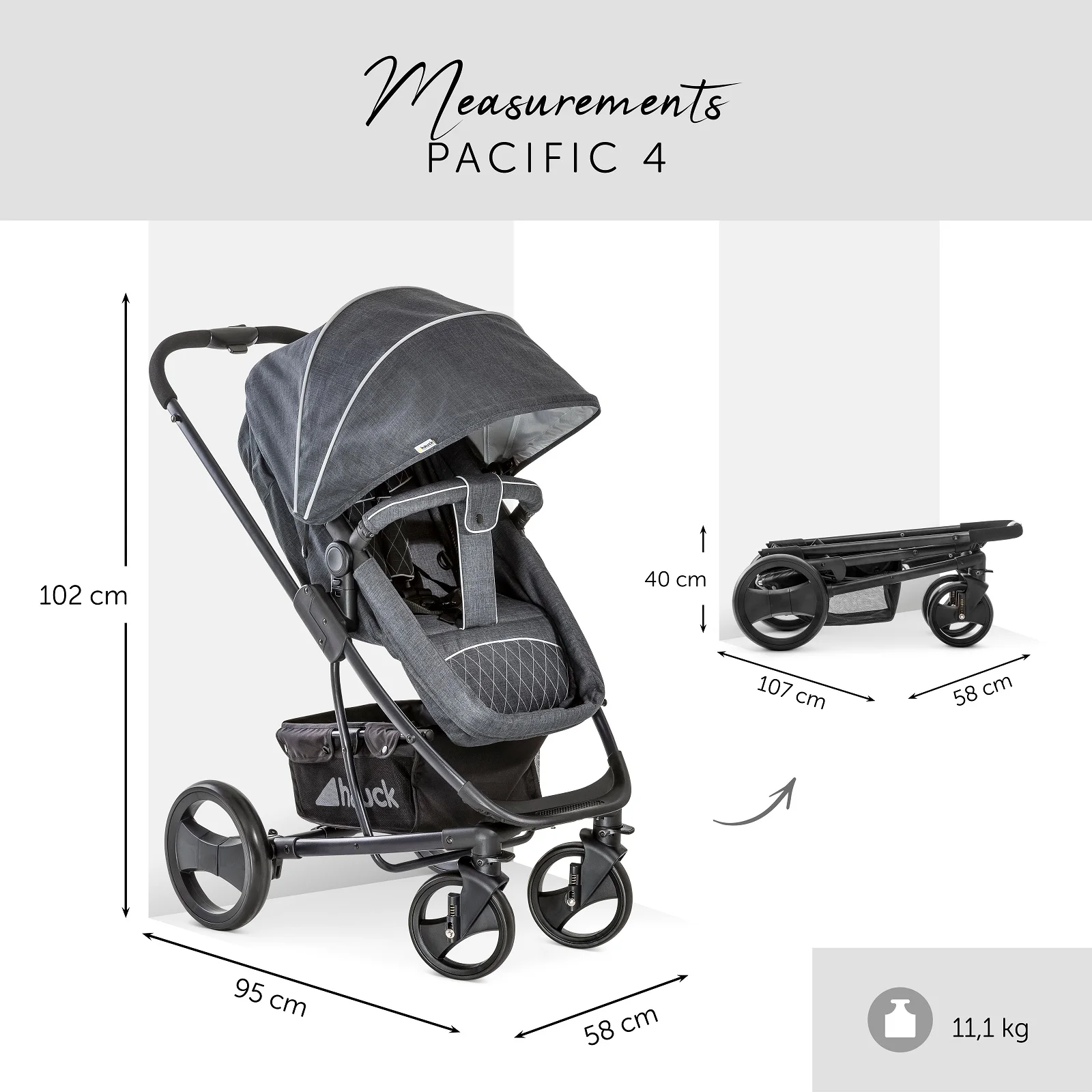 Коляска Hauck 3в1 Pacific 4 Shop n Drive caviar|Четырехколесная коляска| |
