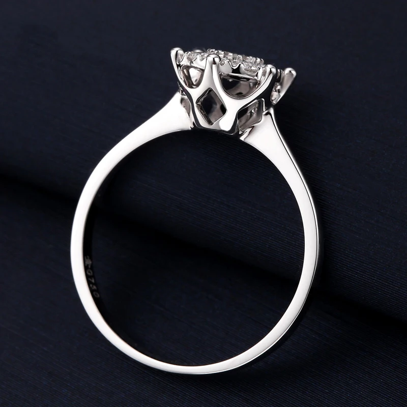 925 sterling silver Retro daisy flower head diamond ring female carat refers custom 18K white gold luxury wedding | Украшения и