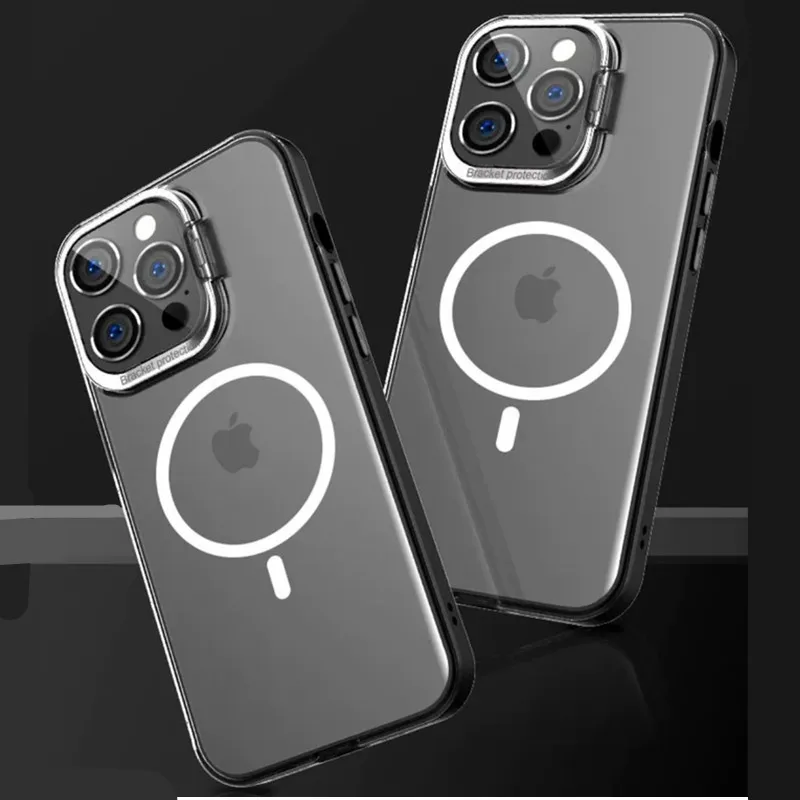 Matte Translucent Magsafing Magnetic Wireless Case for Apple iPhone 13 Pro Max Camera Protection Bracket Hodler Armor Hard Cover