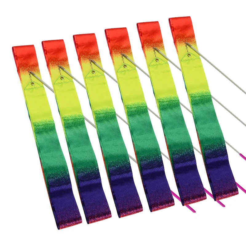 Лента для танцев в тренажерном зале 6 шт. радужная лента ритмической гимнастики