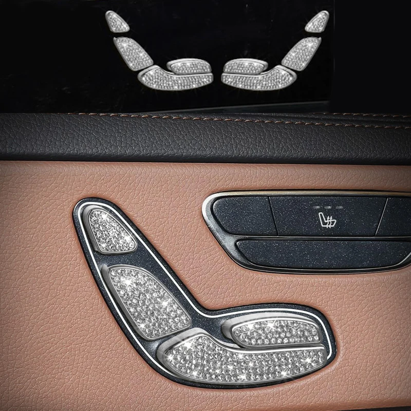 

8PCS Diamond Style Seat Adjust Buttons Cover Trim For Mercedes-Benz S Class W222 2014-2019