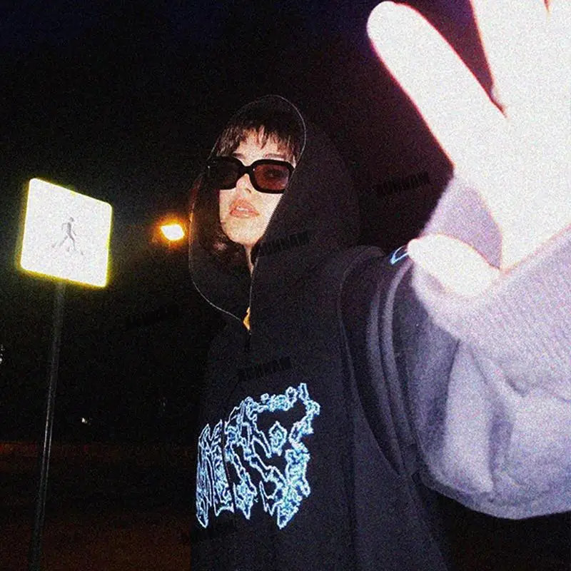 

Толстовки в стиле Харадзюку на молнии, корейский модный свитшот большого размера с длинным рукавом и мультяшным принтом, уличная Свободная ...