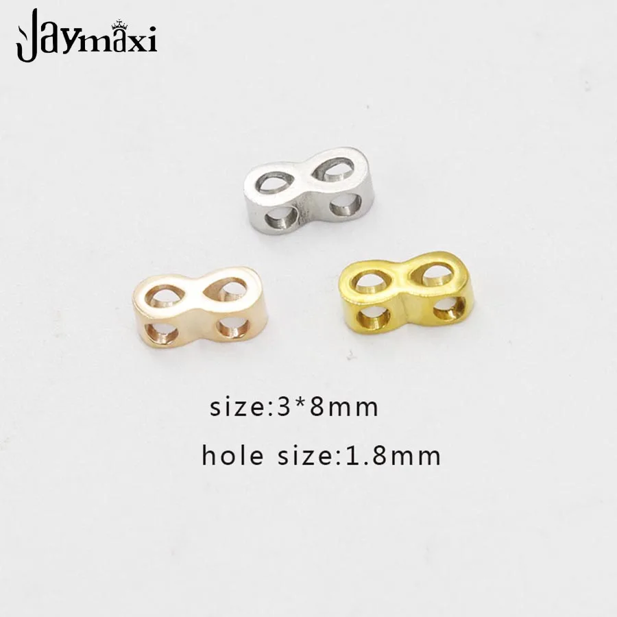 

Jaymaxi номер 8 очаровательные зеркальные полированные 1,8 мм отверстие бусы из нержавеющей стали два отверстия 1,8 мм DIY бусины 3*8 мм оптовая прод...