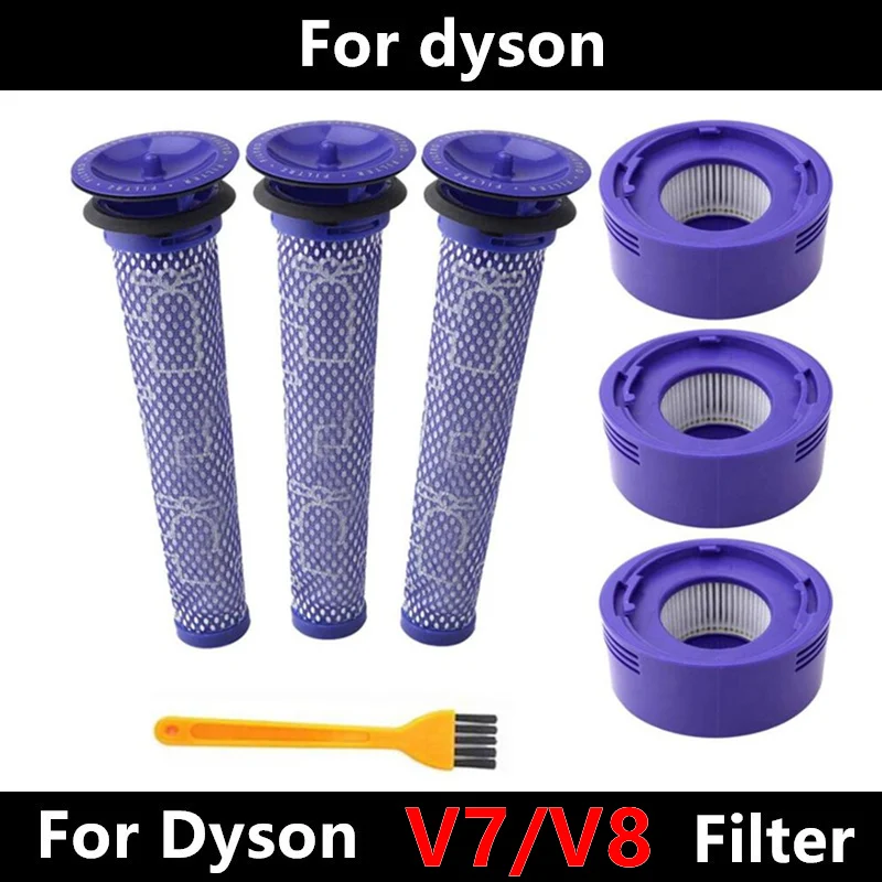 

6 Pack Pre-Filters and 2 Pack HEPA Post-Filters Replacements Compatible Dyson V8 and V7 Cordless Vacuum Cleaners