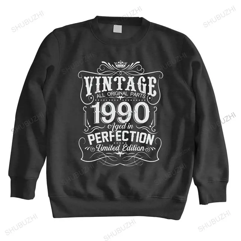 

Vintage 1990 Aged In Perfection Limited Edition sweatshirt for Men Stylish hoodies long sleeved 32th Birthday sweatshirts Top