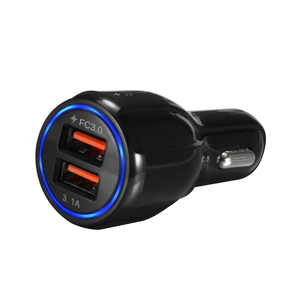 Автомобильное зарядное устройство с двумя USB портами и поддержкой быстрой