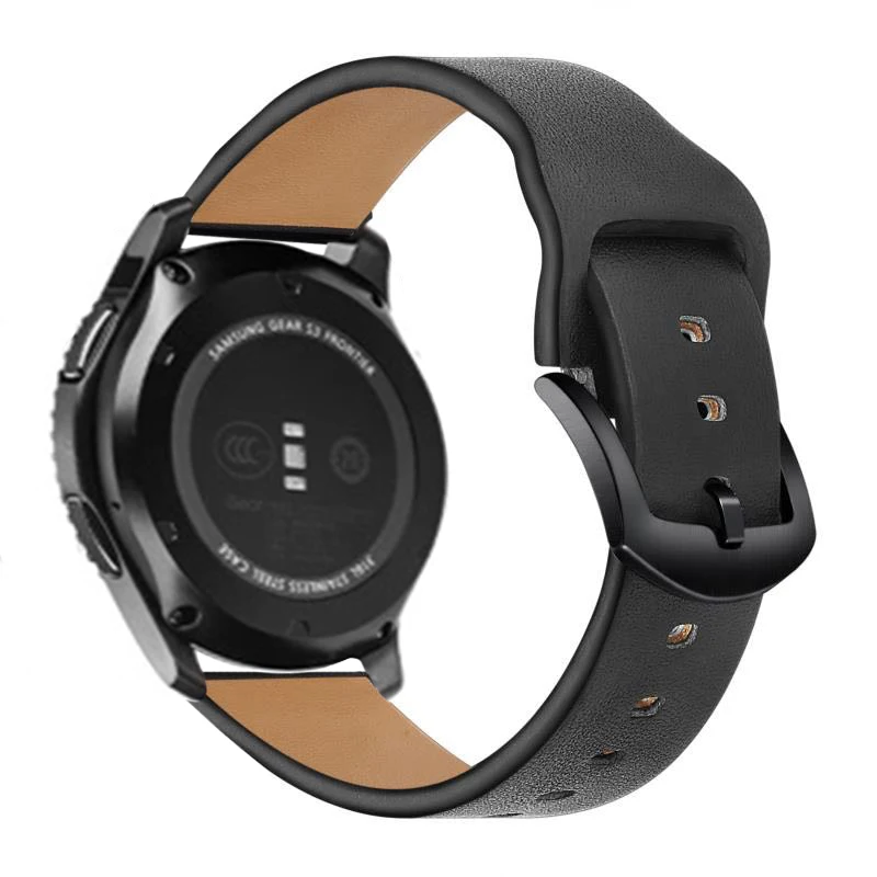 Ремень huawei gt 2 для samsung Шестерни Спорт S2 S3 классический Frontier galaxy watch active 42 мм 46 мм группа 20 мм 22 мм huami amazfit Bip - Цвет ремешка: black