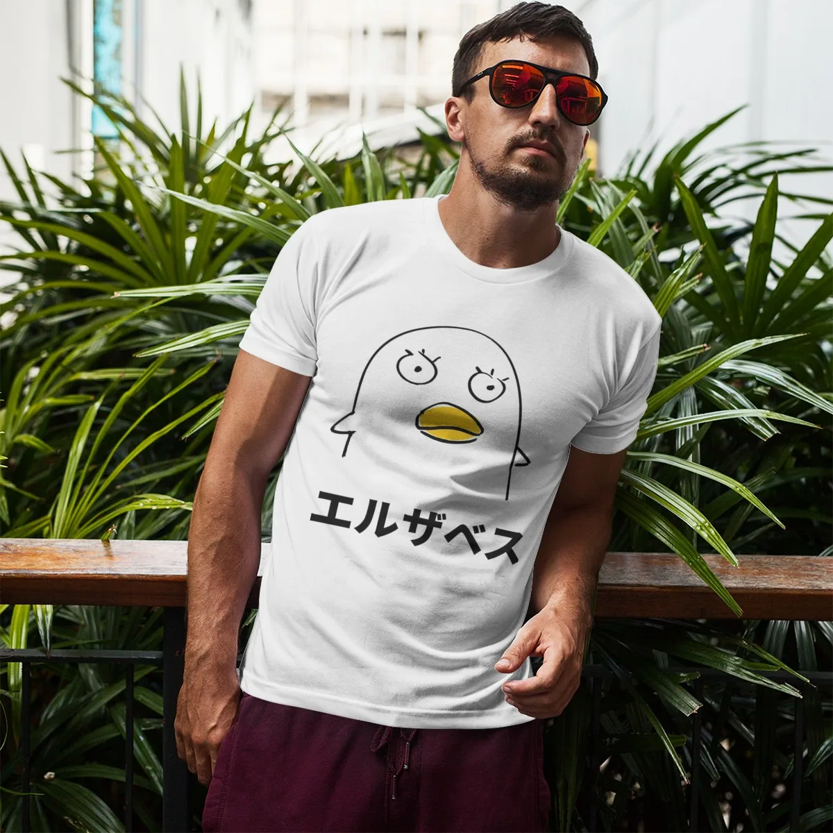 Футболка мужская с короткими рукавами аниме красная рубашка рисунком гинтама