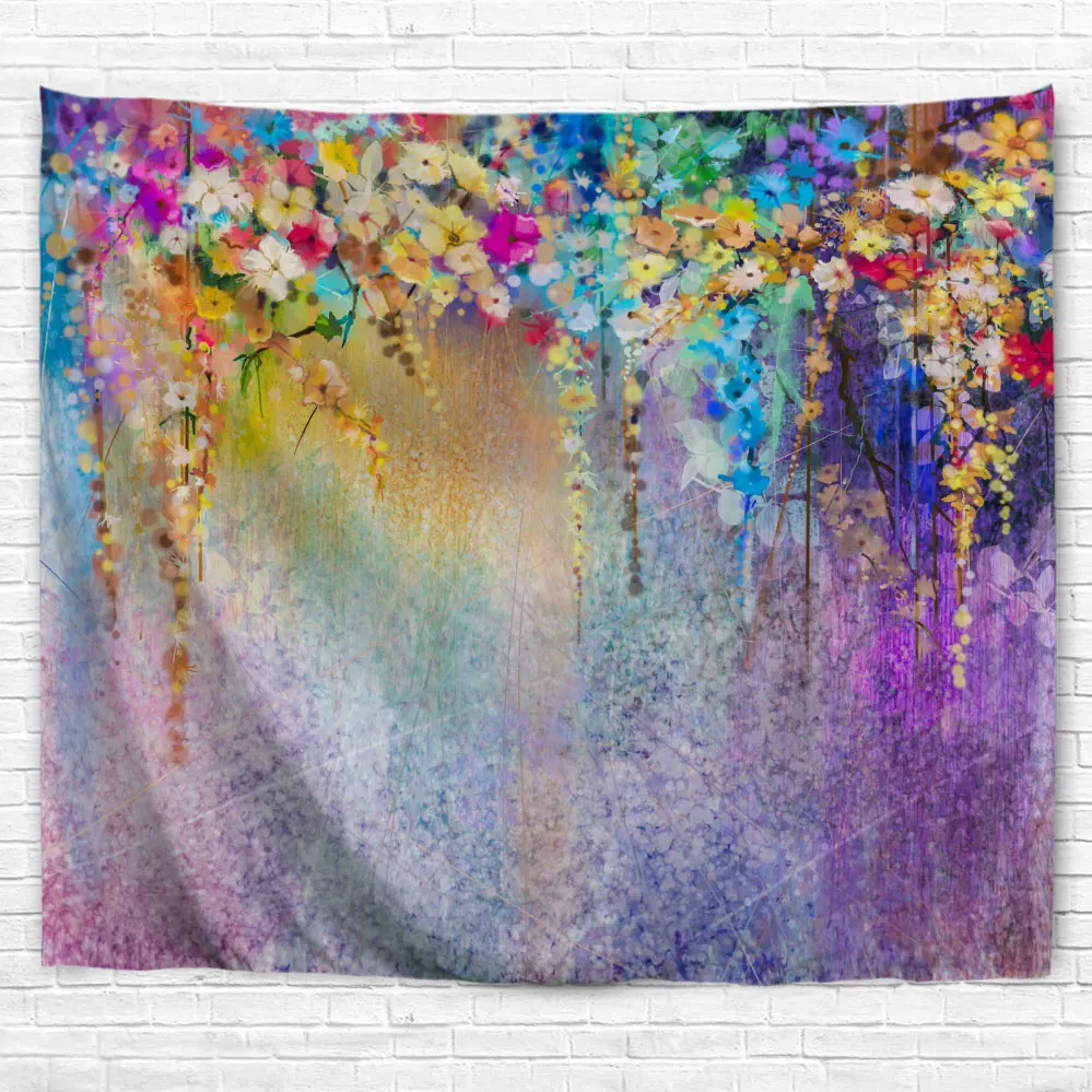 Цветочный Гобелен QIYI настенный коврик Полиэстеровая ткань гобелен пикник одеяло