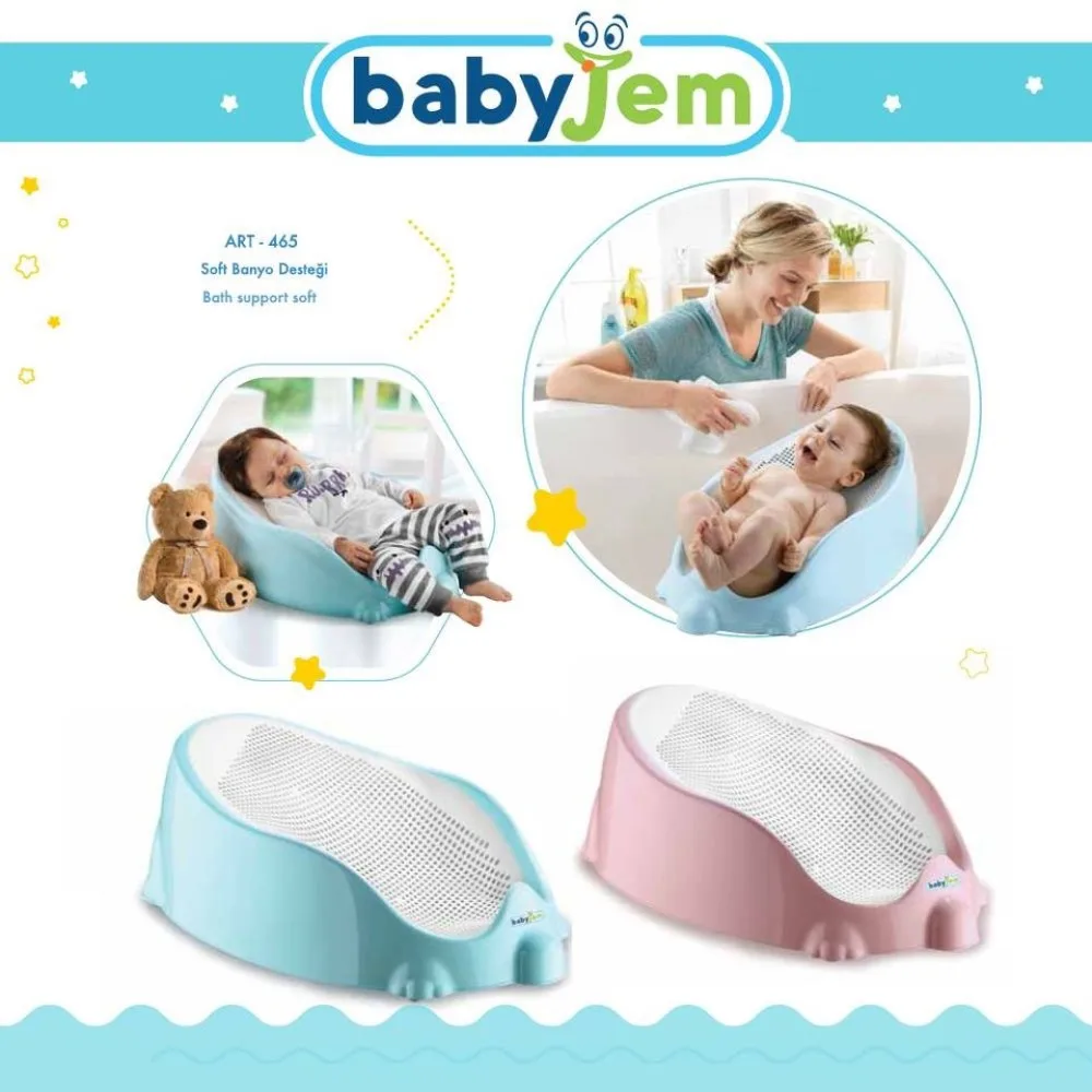 

Babyjem Baby Bath Support Pink 30 cm x 50 cm x 20 cm Bathtub Pink Safe and comfortable