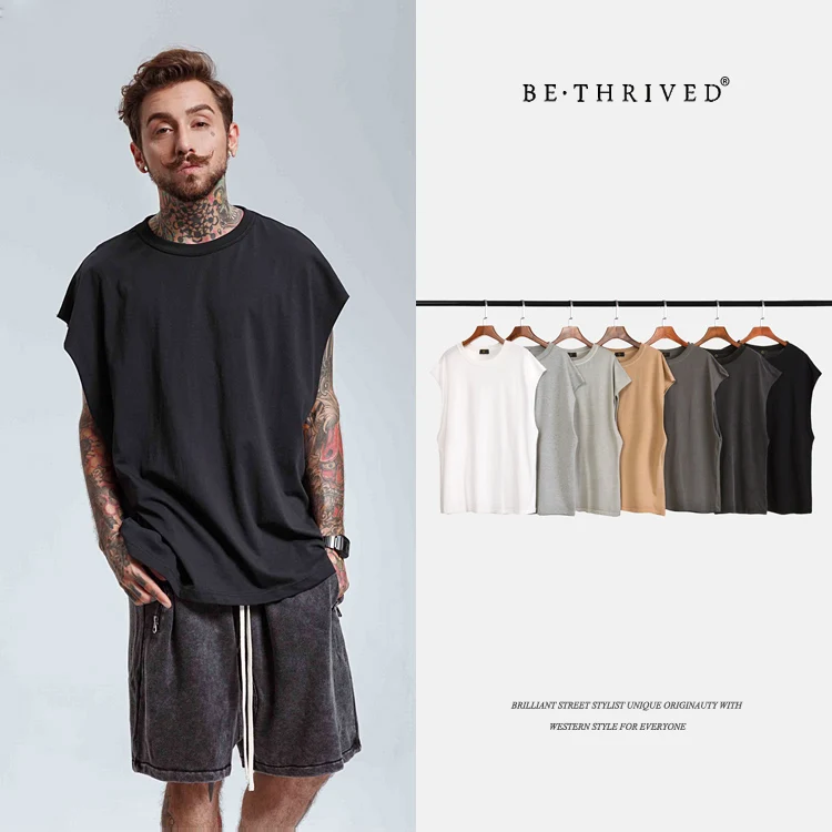 Топ на бретелях для мужчин летний Повседневный жилет в стиле хип-хоп без рукавов