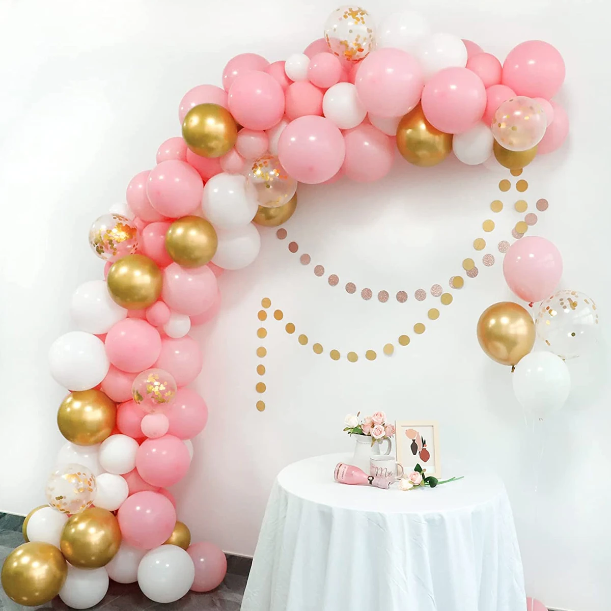 

62pcs Pink Gold Balloon Garland Arch Latex Confetti Ballons Birthday Party Decor Wedding Baloon Adults Favor Baby Shower Globals