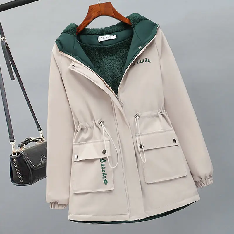 

New Style Ladies Casual Autumn Coat Fashion Women Street Hooded Winter Warm Loose Coat Slim Fit Plus Cotton Parka Coat JH1258