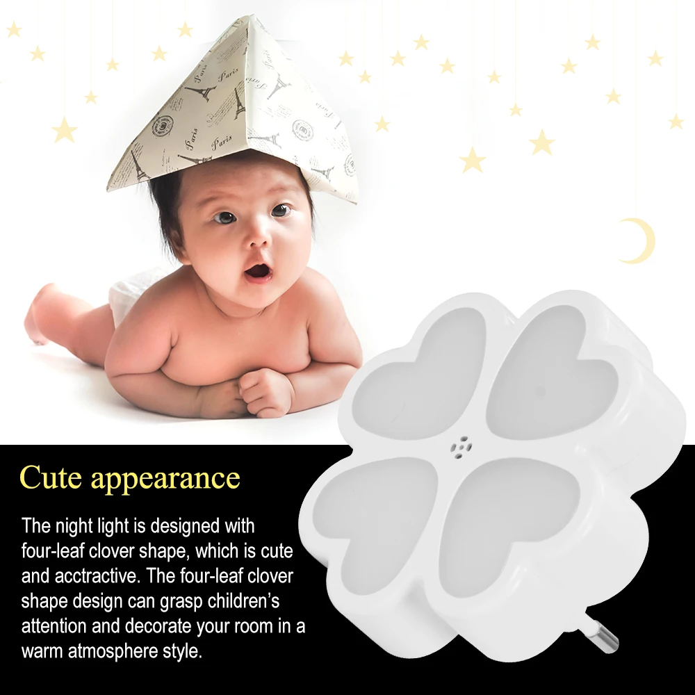 Четырехлистный клевер Ночной светильник светодиодный штекер в ночную лампу для