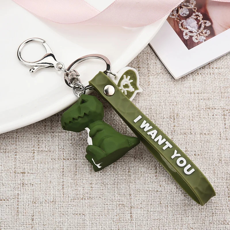 new fashion stereo cute dinosaur keychain key ring panda koala fox multiple animal keychain cartoon mobile phone bag fun pendant free global shipping