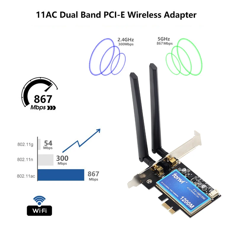 Рабочий стол двухдиапазонный 802.11ac Broadcom BCM94360 беспроводной-AC WiFi Bluetooth 4,0 PCI-E адаптер для Mac/Hackintosh/Windows