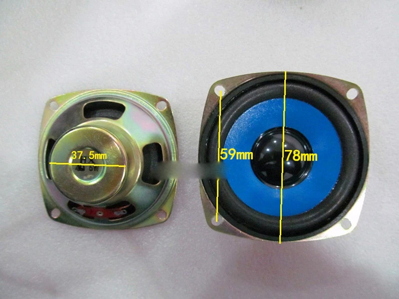 

1 шт. 3 дюйма 77 мм 4Ω 4ohm 5 Вт Полнодиапазонный динамик громкий динамик синие горшки аудио части