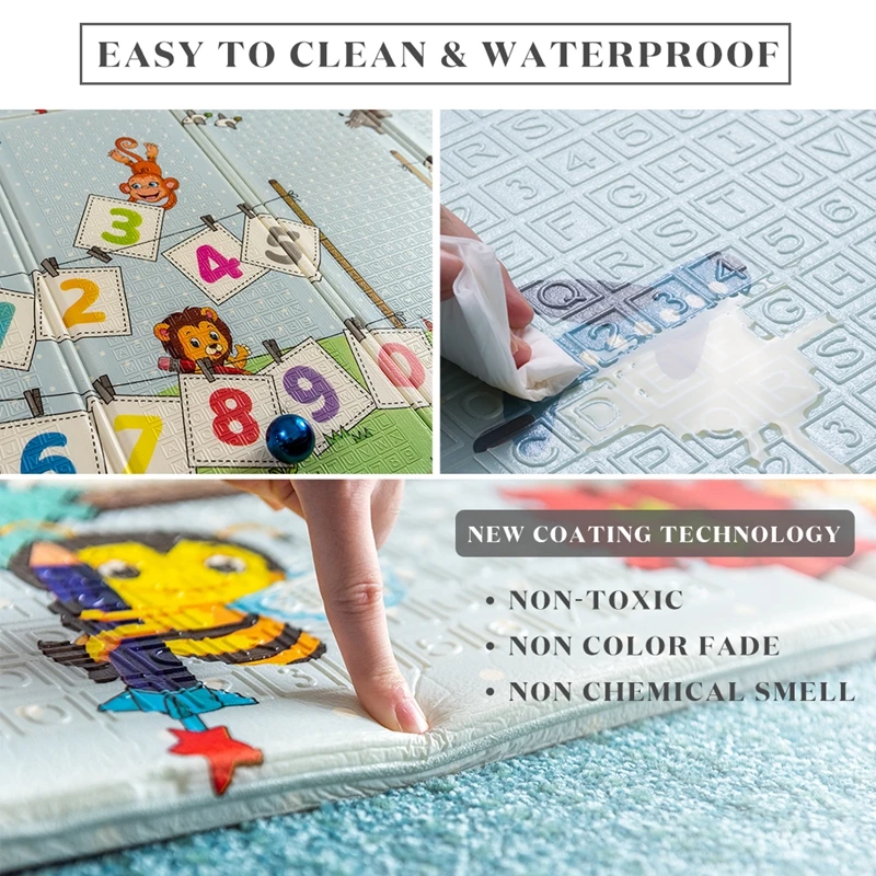 Детский Блестящий игровой коврик двухсторонний мягкий с рисунком Большой размер