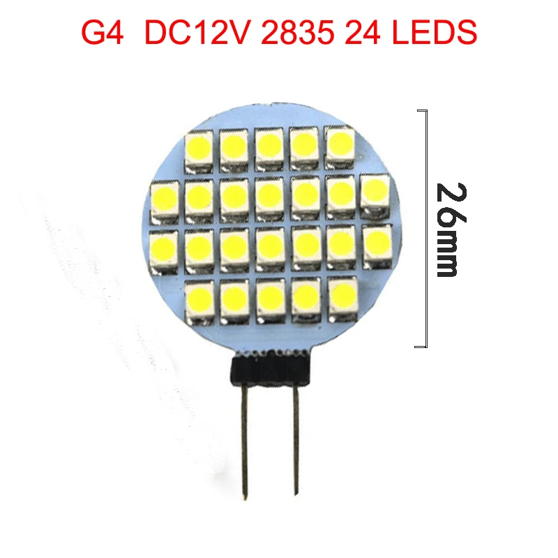 

10pcs 12V Dimmable G4 LED Bulb Mini LED Spotlight 2835 24 leds 3w G4 Corn Light Chandelier Crystal Light Replace 30w Halogen