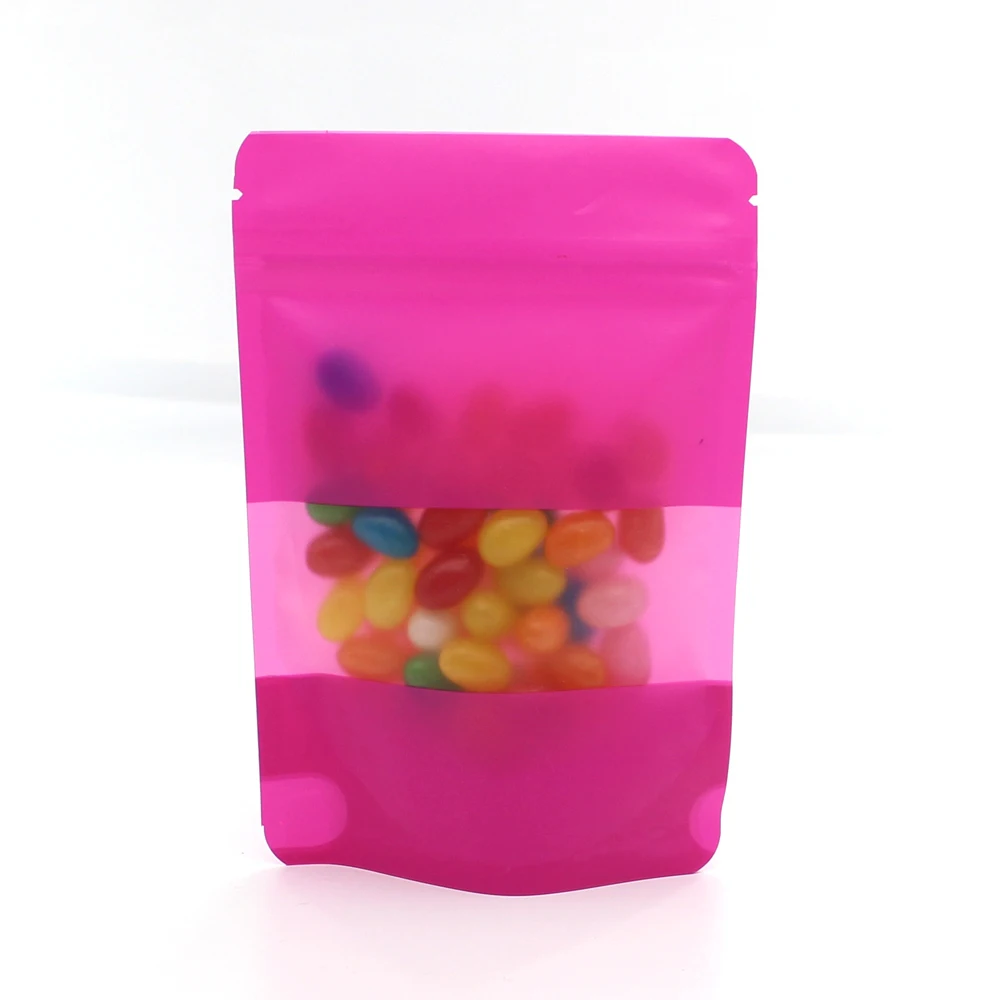 50 шт./лот матовые розовые зеленые черные пластиковые пакеты с замком-молнией и