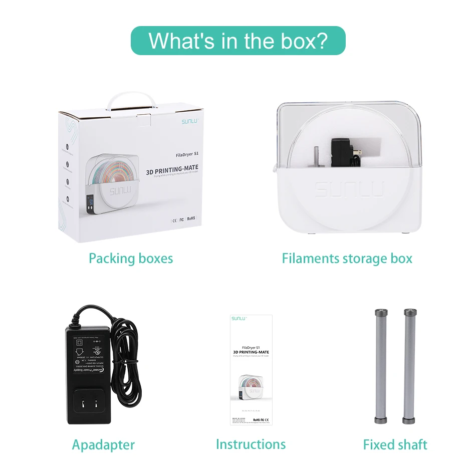 SUNLU Exclusive Filament Dryer S1 FilaDryer Drying Box Storage Saving Arid Material Machine impresora Printer Accessories Parts |
