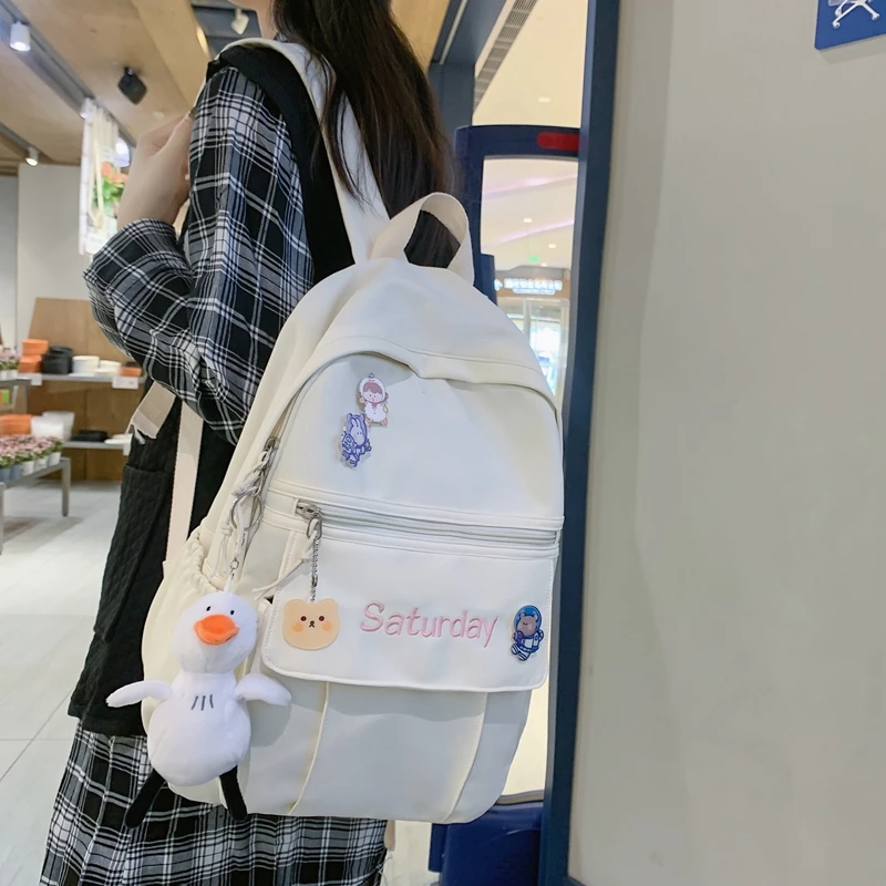 

EST Kawaii Backpack for girls school bags Women Shoulders Travel Casual Preppy College Students Book Bagpack Mochila Waterproof