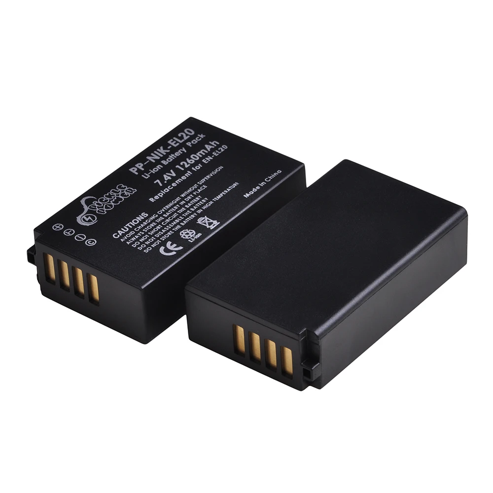 2 шт. EN EL20 RU EL20a Батарея + Тип C Зарядное устройство Наборы для Nikon Coolpix P1000 Nikon1 J1 J2 J3 1 S1