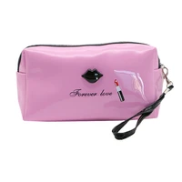 patent leather women travel storage bag toiletry organizer waterproof cosmetic bag portable zipper make up bag lady beauty pouch