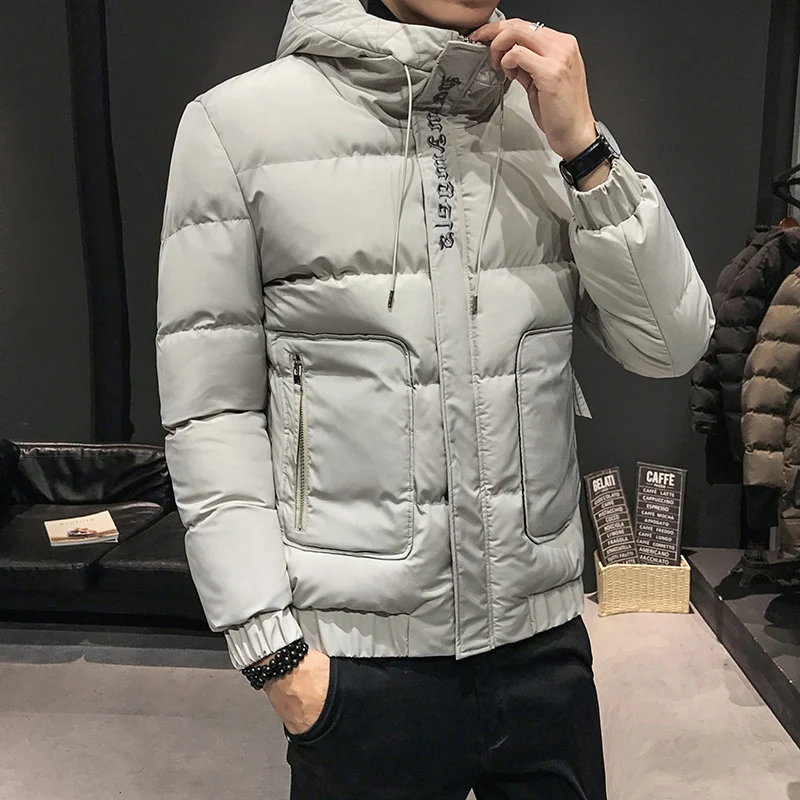 New Cotton Padded Clothes Men'S Bread Clothes Korean Version Fashion Hooded Cotton Padded Jacket Handsome Winter Coat Young