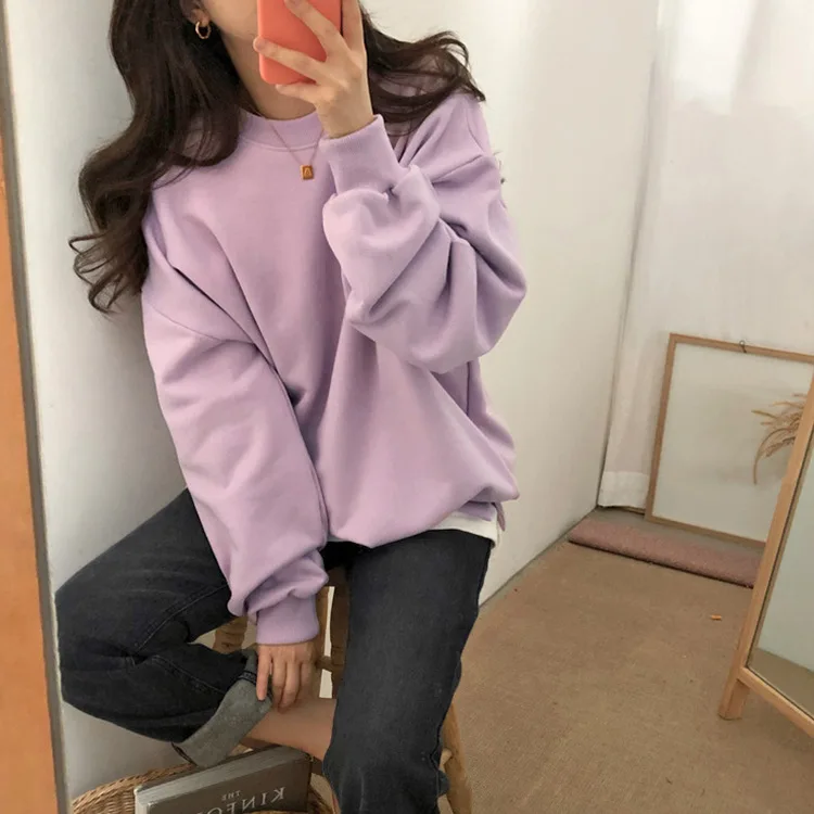 Негабаритный Новый женский модный свитер с длинными рукавами Harajuku капюшоном