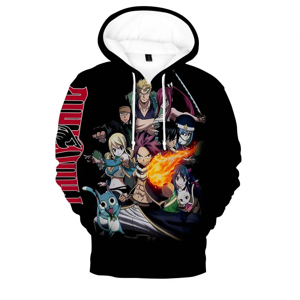 

Толстовка с капюшоном в стиле хип-хоп для мужчин и женщин, свитшот с 3D рисунком аниме Феи хвоста, детская одежда в стиле Харадзюку