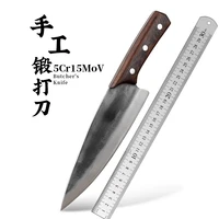 kitchen knife 8 inch chef slicing knife hammer forging knife meat slicing butcher knife solid wood household chef knife