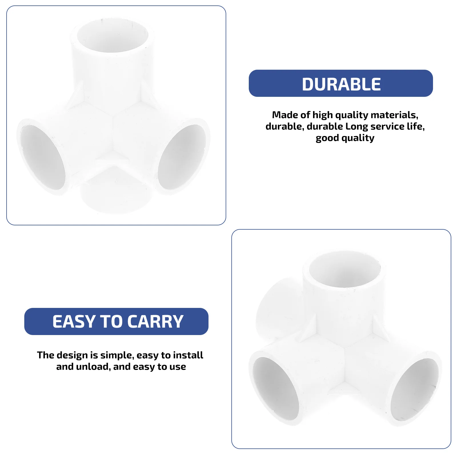 

8pcs 4 Way PVC Fittings Heavy Duty Elbow Side Outlet Corner Fittings Pipe Fittings
