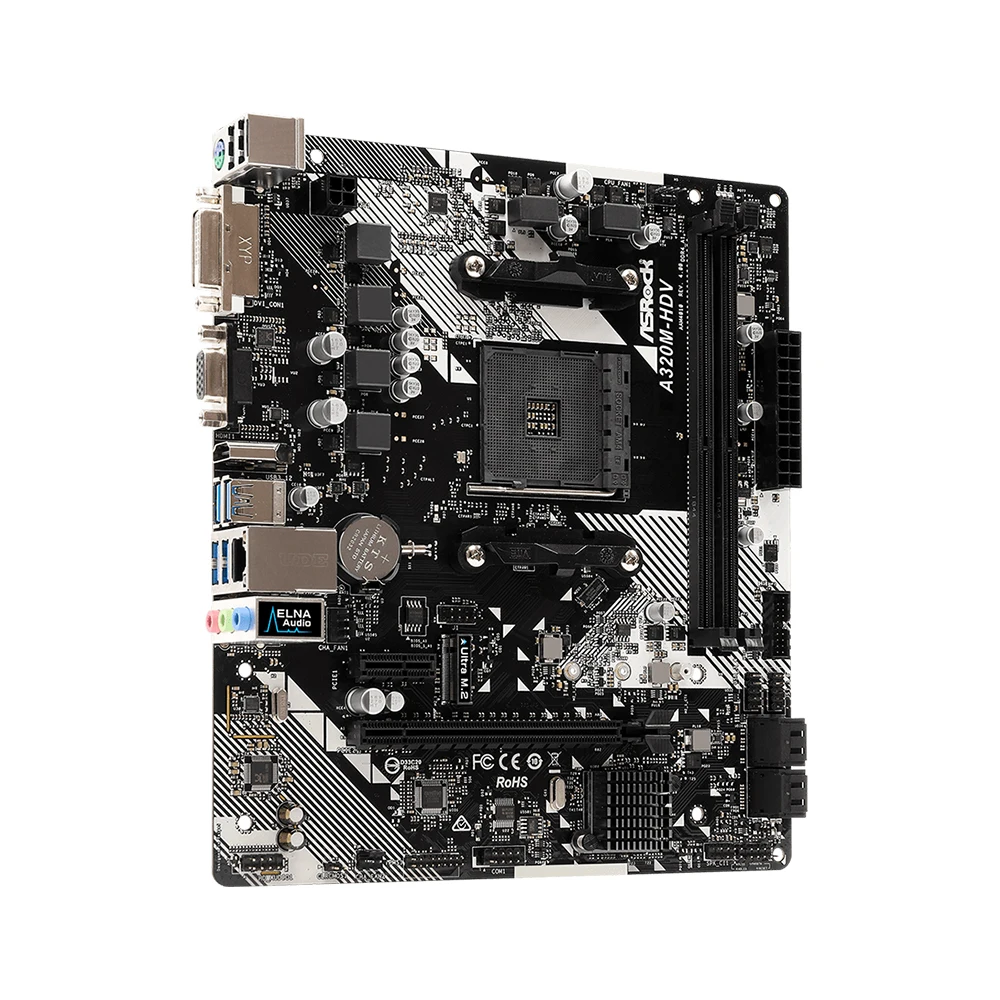 Материнская плата ASROCK A320M HDV R4.0 Micro ATX Socket AM4 DVI DDR4 A320|Материнские платы| |