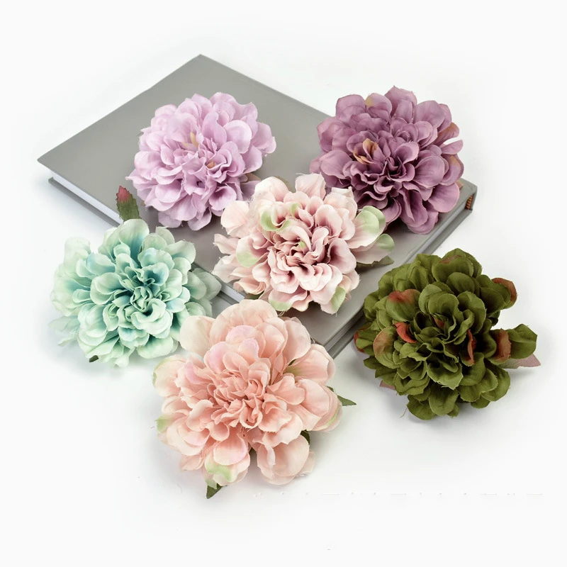 Искусственные украшения осень цветочные головки пионов шелковые искусственные