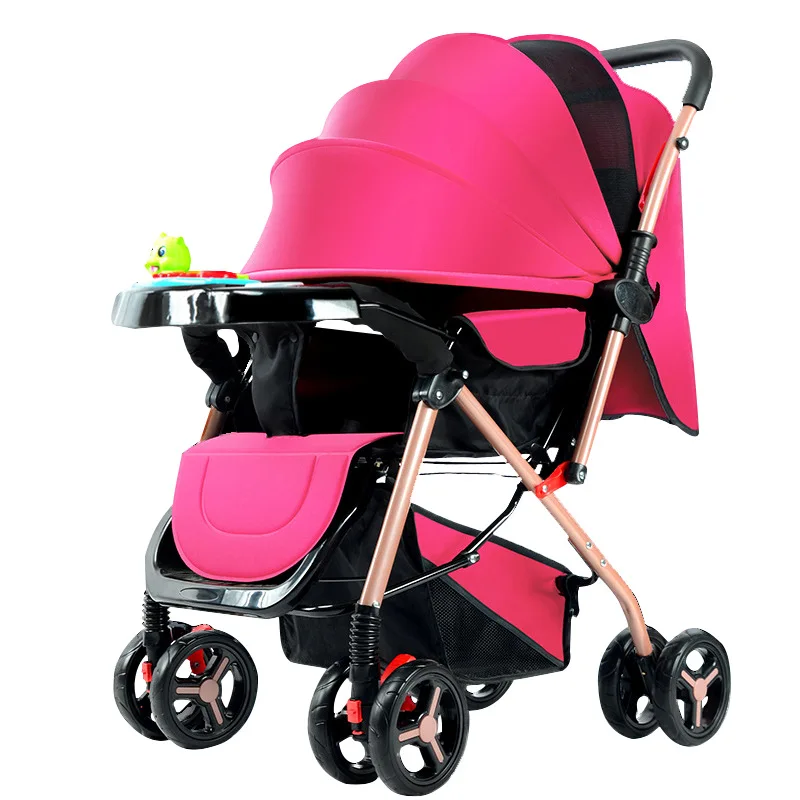 Luxurious Baby Stroller Portable Travel Baby Carriage Folding Prams Aluminum Frame High Landscape Car For Newborn Baby Car