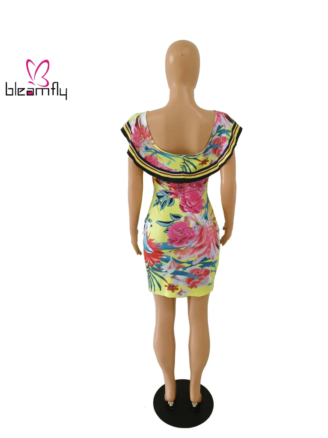 2019 женское летнее платье с цветочным принтом рукав на пуговицах облегающее выше