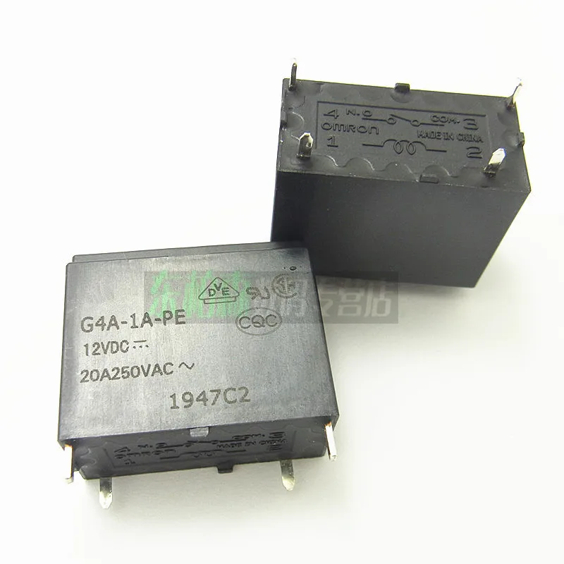 

10PCS/Lot G4A-1A-PE-12V/G4A-1A-PE-24V 12V 24V 20A 250VAC 4P Power Relay For Air Conditioning