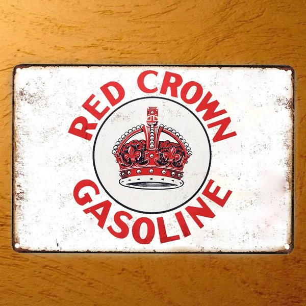 

Red Crown Gas Gasoline Garage Shop Mancave Metal Sign Retro