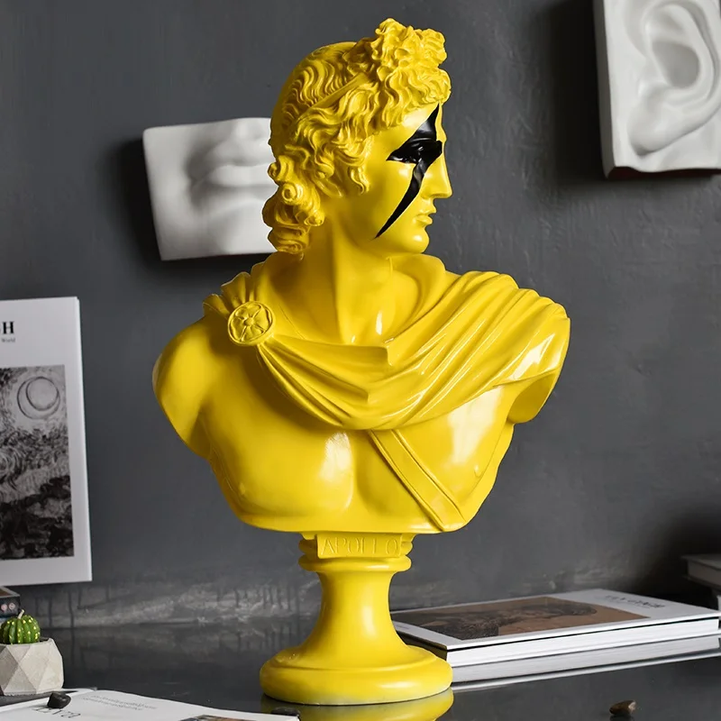 

Длинная креативная желтая Художественная Скульптура WU CHEN Apollo греческая фигурка молния статуя ремесло украшение для дома фигурка персонажа...