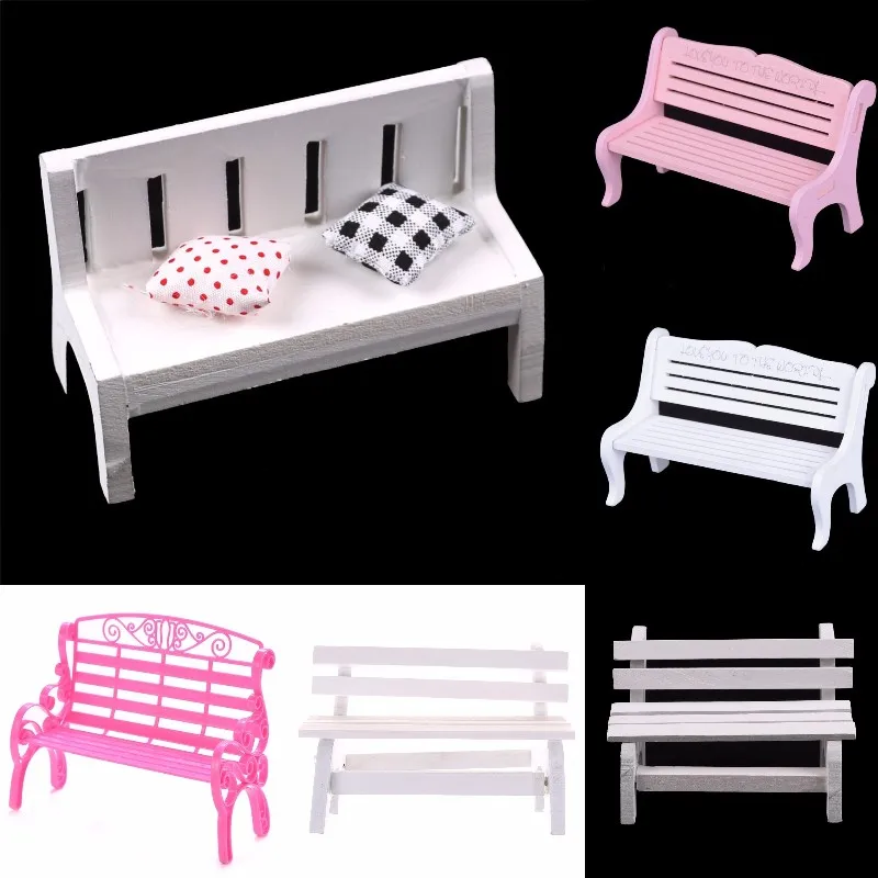 Mini Wooden Bench Dolls House Miniature Garden Dollhouse Furniture Doll Accessory Toys for Children | Игрушки и хобби