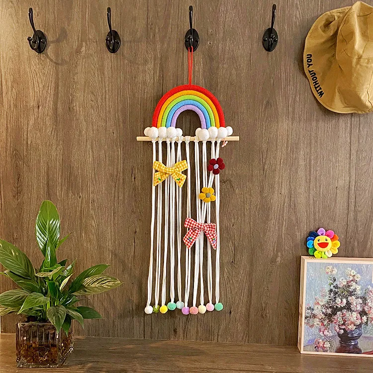 

Nordic Style Cloud Rainbow Weave Children's Room Tapestry Pendant Favor Wall Hanging Wall Decoration Home Decoration Wall