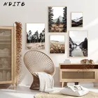 Настенная картина, Картина на холсте, осенний лес, пейзаж, Постер в скандинавском стиле, украшение для гостиной в скандинавском стиле