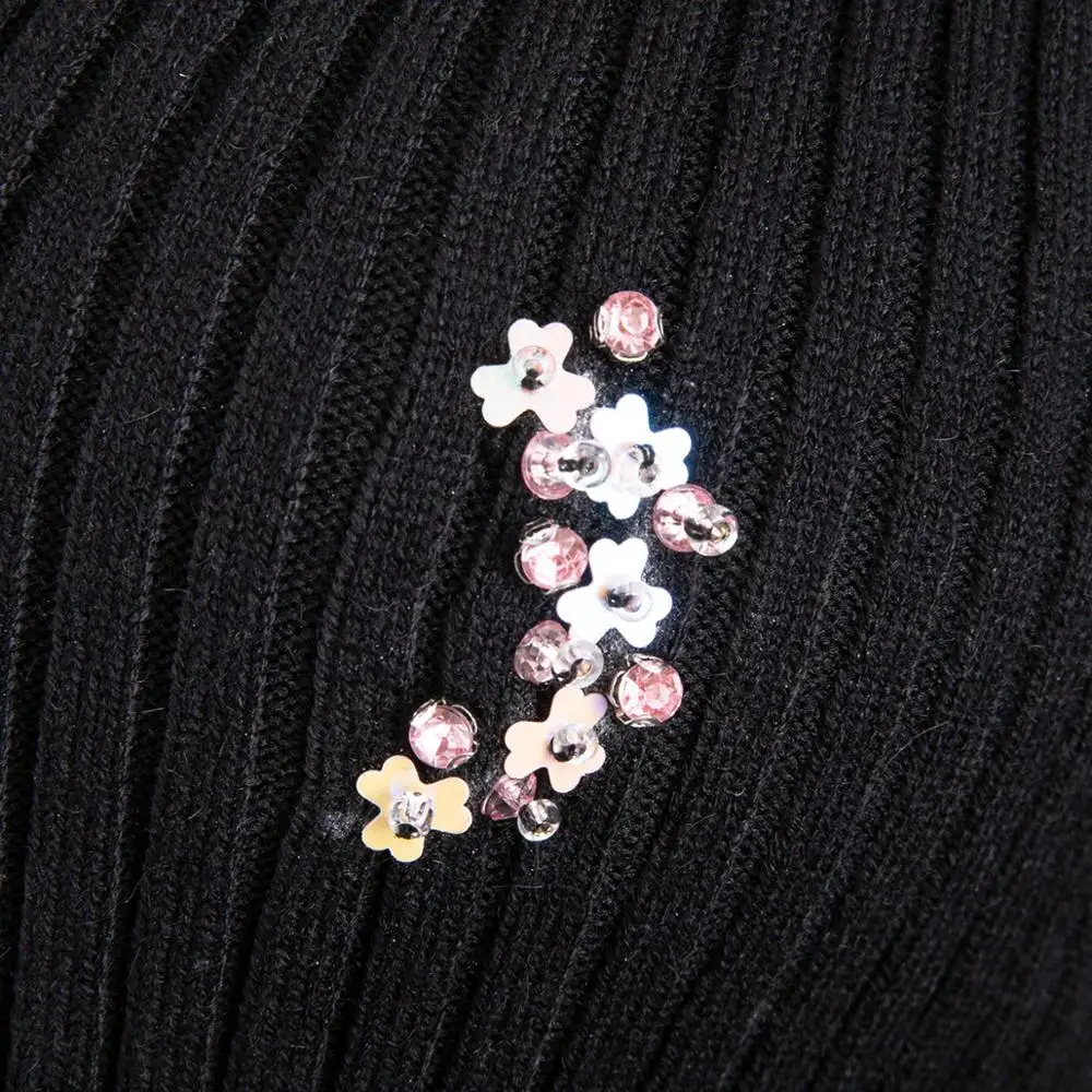 HarleyFashion женский весенний фитнес Повседневный вязанный черный свитер сексуальный