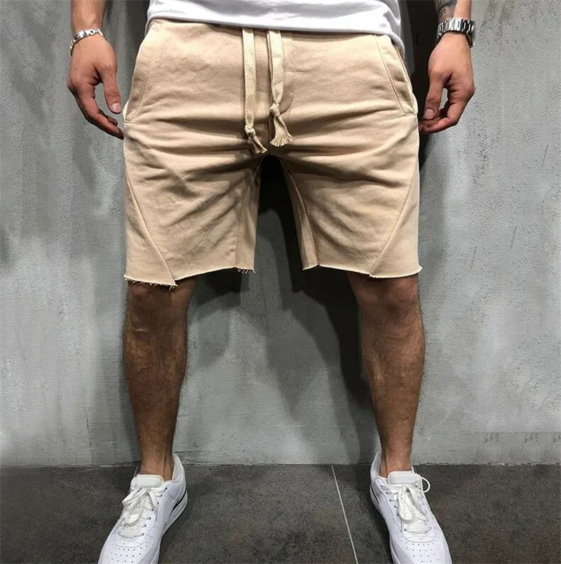 

2021 new men's shorts fitness sports casual pants solid color straight hip-hop five-point pants