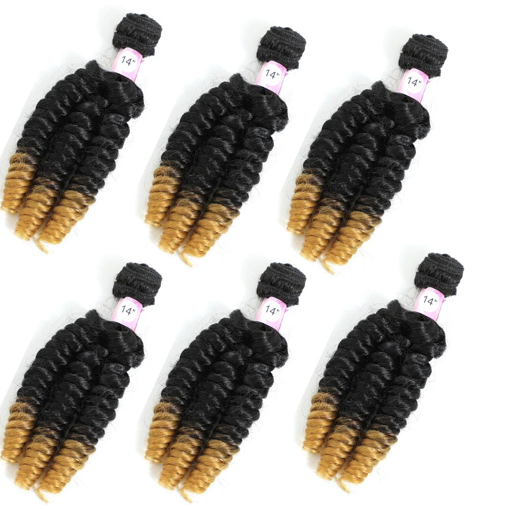 Изображение красота прыгающие кудрявые 6 Пряди 200 г все в одном Омбре Funmi волосы