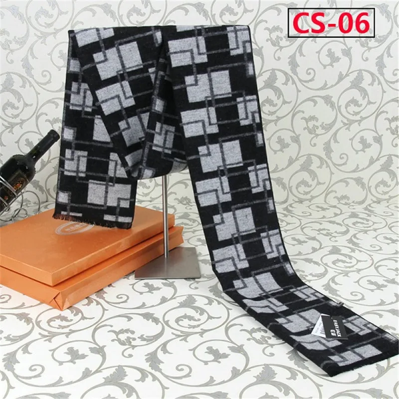 

High End Mens Long Scarf Double Faced Silk Cotton Men's Scarves Winter Soft Warm Formal Business Shawl Wrap Cashmere