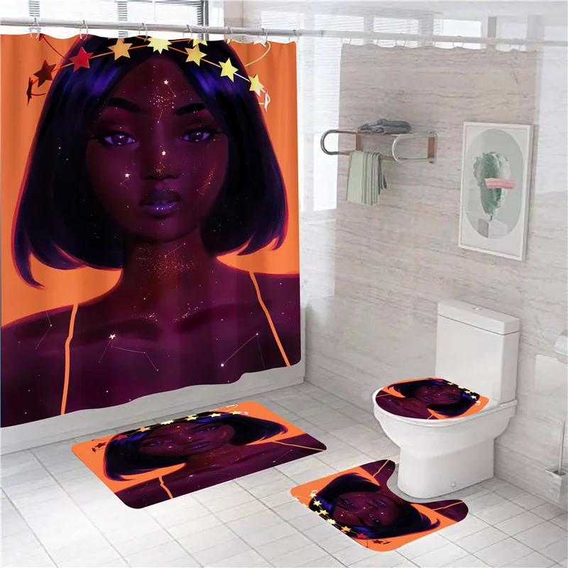 Занавеска для душа черная женская с принтом занавеска ванной 3d в африканском